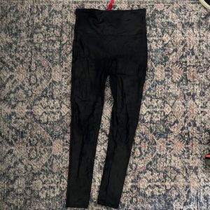 SPANX Black leather looking Leggings